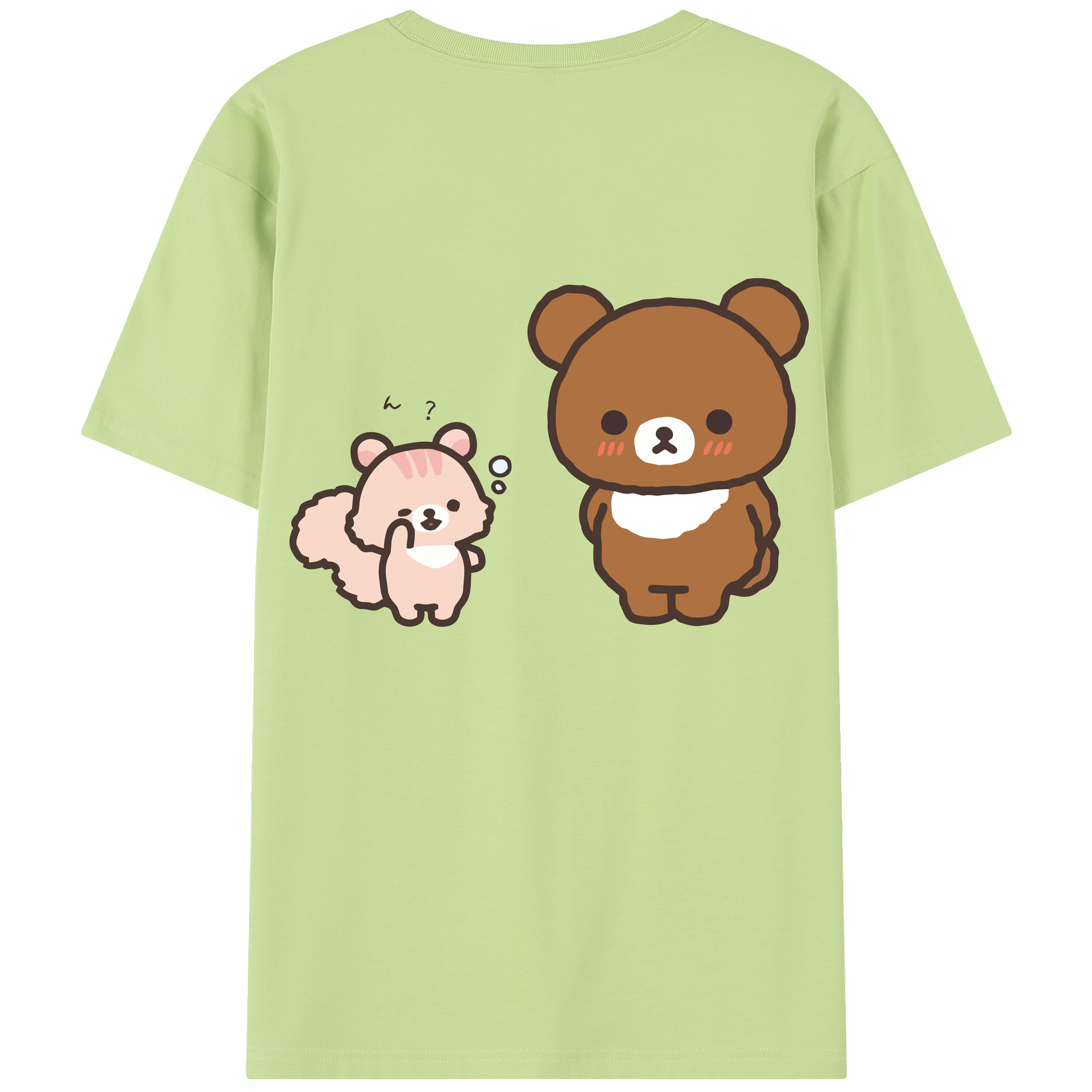 （画像用） リラックマ リラックマ キイロイトリ Rilakkuma Korilakkuma Kiiroitori 綿100％半袖Tシャツ（背面プリント）